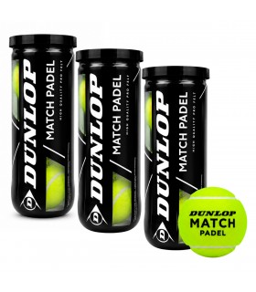 Pack 3 Botes de Pelotas Dunlop Match Padel